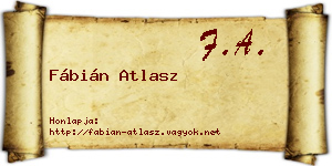 Fábián Atlasz névjegykártya